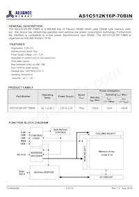 AS1C512K16P-70BIN Datasheet Page 2