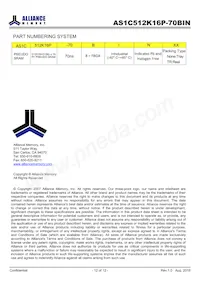 AS1C512K16P-70BIN Datasheet Page 12