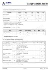 AS1C512K16PL-70BIN數據表 頁面 5