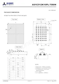 AS1C512K16PL-70BIN數據表 頁面 12