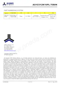 AS1C512K16PL-70BIN數據表 頁面 13