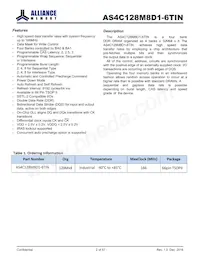 AS4C128M8D1-6TINTR Datasheet Page 2