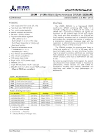 AS4C16M16SA-7BCNTR Datasheet Page 2