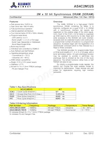 AS4C2M32S-6BINTR Datasheet Cover