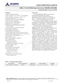 AS4C32M16D2A-25BCNTR Datasheet Cover