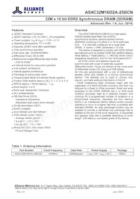 AS4C32M16D2A-25BCNTR Datenblatt Cover