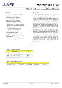 AS4C4M16SA-5TCN Datasheet Page 2
