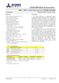 AS4C4M16SA-6BANTR Datasheet Page 2