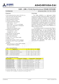 AS4C4M16SA-7BCN Datasheet Page 2