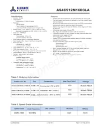 AS4C512M16D3LA-10BIN Datasheet Page 2
