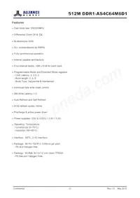 AS4C64M8D1-5BINTR Datasheet Page 2