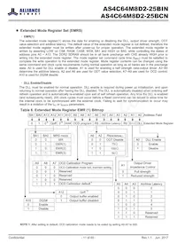 AS4C64M8D2-25BINTR Datasheet Page 11