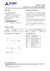 AS6C1608-55BIN Datasheet Page 2