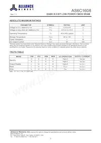 AS6C1608-55BIN Datasheet Page 4