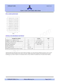 AS6C1616-55BIN Datasheet Pagina 2