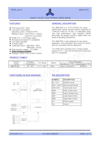 AS6C1616-55TINTR Datasheet Cover