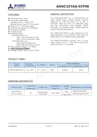 AS6C3216A-55TINTR Datasheet Page 2