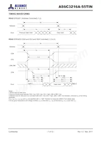 AS6C3216A-55TINTR Datasheet Pagina 7