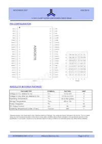 AS6C8016-55ZINTR Datasheet Pagina 2