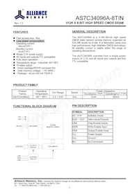 AS7C34096A-8TINTR Datasheet Page 2