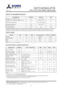 AS7C34096A-8TINTR Datasheet Pagina 4