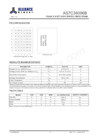 AS7C38096B-10BIN Datasheet Page 4