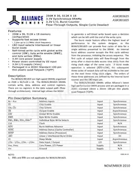 AS8C803625-QC75N Datasheet Cover