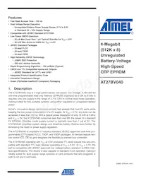 AT27BV040-12JU Datasheet Copertura