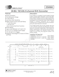 CS4360-KZZR Datasheet Cover