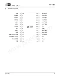 CS4360-KZZR Datasheet Pagina 5