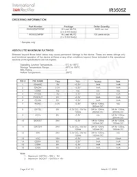IR3505ZMTRPBF Datasheet Page 2