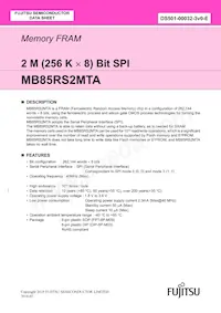 MB85RS2MTAPNF-G-BDERE1 Datenblatt Cover