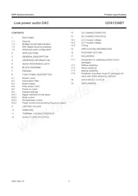 UDA1334BT/N2 Datasheet Pagina 2