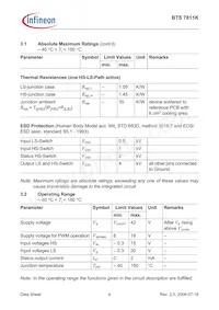 BTS7811KDTMA1 Datasheet Pagina 9