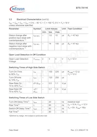 BTS7811KDTMA1 Datasheet Page 13