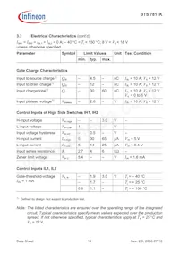 BTS7811KDTMA1 Datasheet Page 14