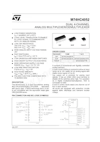 M74HC4052TTR Datasheet Cover