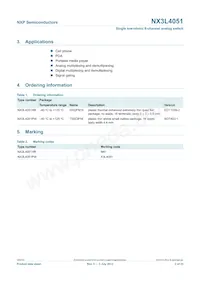 NX3L4051HR Datasheet Page 2