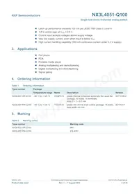 NX3L4051PW-Q100J Datasheet Page 2
