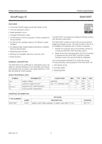 SAA1305T/N1 Datasheet Page 2
