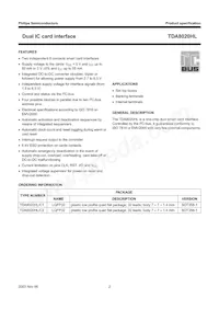 TDA8020HL/C1 Datasheet Pagina 2