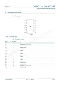 74AHCT139D Datasheet Page 3