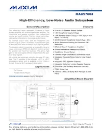 MAX97003EWP+T Datasheet Copertura