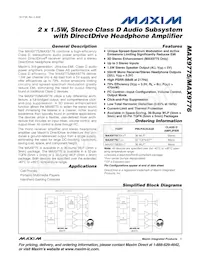 MAX9776ETJ+TG104 Datenblatt Cover