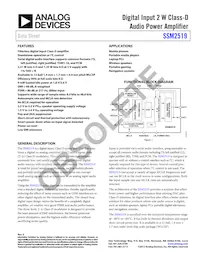 SSM2519ACBZ-RL Datasheet Cover
