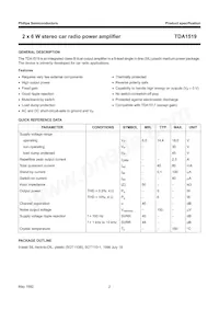 TDA1519/N2 Datasheet Page 2