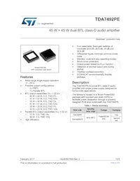 TDA7492PETR Datasheet Cover