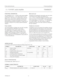 TDA8542AT/N1 Datasheet Page 5