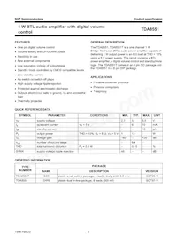TDA8551T/N1 Datasheet Page 2
