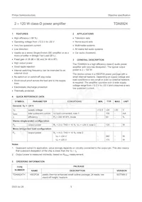 TDA8924TH/N2 Datasheet Page 3